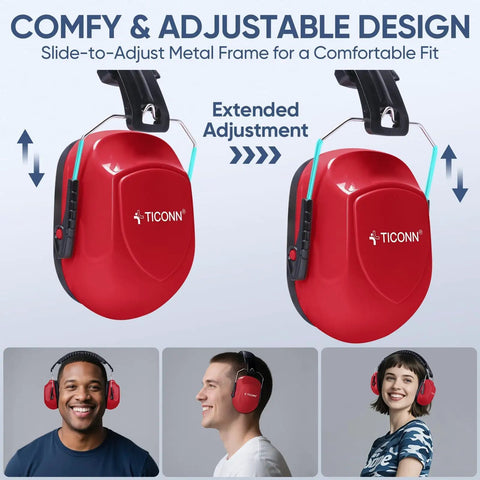 Adult Noise Canceling Earmuffs With 26dB NRR For Hearing Protection, Adjustable Safety Earmuffs For Construction And Loud Work