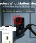 Slick Palm Vein Smart Door Lock With Built In Wifi And Keyless Entry For The Front Door Featuring Fingerprint Access Keypad Codes and Alert Notifications