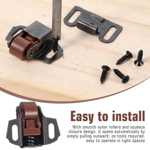 Installing a Mailbox Replacement Roller Catch Latch Kit For Cabinets Doors RV Latches Camper Kitchen Heavy Duty Roller Wheel Spring