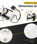 Dimensions of Sm550 Bathroom Vent Fan Motor Kit For Nutone And Broan Exhaust Fans 50 CFM 120V 3000 RPM Replacement Easy Install DIY