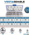 Get This Huge 1216 Piece G100 Chrome Steel Ball Bearings Kit Crafted From Aisi 52100 High Carbon Steel Hardened To Sixty Six Rockwell