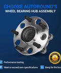 Rear Wheel Hub And Bearing Assembly With 5 Lugs And ABS For Honda Accord 2005 Through 2007 And Acura TSX 2004 Through 2008 Two Piece Wheel Hub Replacement 512327 Compatible Flange Diameter 5.49 Inches displayed on blue background with performance features and warranty.