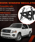 Front Left Driver Side Window Regulator With Panel Without Motor For Ford Expedition And Lincoln Navigator 2007 2017 OEM Replacement Parts 749-542 Direct Fit shown with Ford SUV