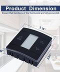 Dimensions of RV Single Zone Wall Thermostat With Capacitive Touch Sensor For Dometic ACs And Furnaces displayed