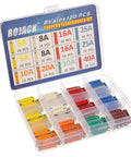 Full Throttle Torpedo Fuses Assortment With 120 Pieces For Classic Cruisers And Hot Rods Featuring 5A To 40A Amps Inside A Rugged Hard Case showing colorful fuses organized.