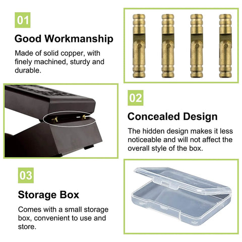 Brass Invisible Barrel Hinges For Jewelry Boxes And DIY Projects 20 Pieces M5 X 25mm Concealed Cylindrical Hinges Durable Solid Brass For Easy Install And Clean Look