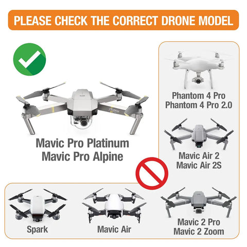 Correct drone model selection guide for Mavic Pro Drone Battery Charger Hub Four Independent Rails With Two USB Ports.