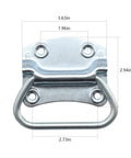 Three And One Half Inch Heavy Duty Pull Ring Handles For Toolboxes Chests And Doors Zinc Plated Steel Construction With Four Hole Mount