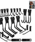 Heavy Duty Garage Slatwall Hooks Set 20 Piece Multi Size Hook Assortment For Organizing Tools Ladders Cords Sports Gear