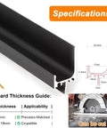 Diagram of Black Aluminum Finger Edge Pull Handle for Cabinets and Furniture, recessed mount, specifications and board thickness guide.