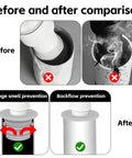 3 Pack Silicone Washing Machine Drain Hose Seal Kit With Pipe Cover Plugs For Kitchen Sink Bathroom Drainage And Laundry Room No Mess Leaks And Sewer Backflow Durable Leak Proof Silicone Washer Hose Seal before and after comparison of drain seal