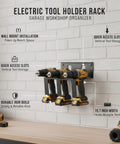 Wall Mounted Drill Holder And Iron Power Tool Rack For Garage Workshop Vertical Cordless Driver Organizer 15.7 Inch Wide