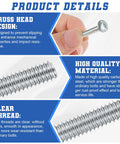 Bulk Pack 8-32 X 1-3/4 Inch Zinc Plated Cabinet Knob And Pull Machine Screws Kit, demonstrating truss head design and thread detail