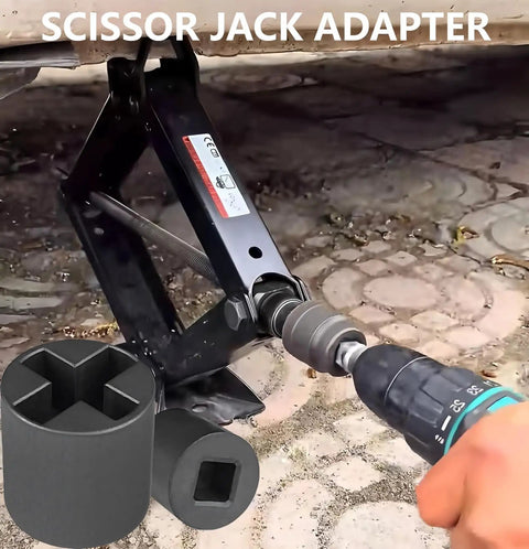 Jack Socket Adapter for Hand Drill and Scissor Jack Drill Adapter for Cars with Half Inch Socket Adapter Bit for Quick Wheel Removal and Easy Tool Changes Compatibility with Power Wrenches and Ratchets for Convenience.