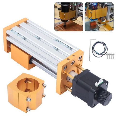 Heavy Duty Metal Linear Stage Actuator With 85mm Stroke Stepping Motor for CNC Z Axis with T8 lock nut and rail components.