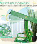Adjustable canopy of Kids Patio Swing 2-Seater Outdoor Swing Chair With Adjustable Canopy And Safety Belt Lion Pattern Hanging Swing Bench For Garden Or Backyard Yellow Edition Great Gift For Kids