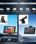 Plug and Play Wireless CarPlay Car Stereo Road Trip Ready with 7 Inch HD Touchscreen installed on car dashboard