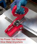 Heavy Duty Manual Sheet Metal Cutter With Replaceable Cr12 Wheels cutting aluminum sheet in workshop