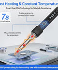 120W LED Soldering Iron Kit With 7 Second Heat Up, Adjustable 356-968F Temperature, Auto Sleep shown on a circuit board