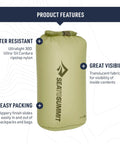 Ultralight 3L Dry Bag For Backpacking And Travel, Waterproof Gear Storage Sack With Bluesign 30D Ultra-Sil Cordura Ripstop Nylon