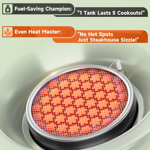 Ultra Light Infrared Camping Stove With Windproof Burner Portable Gas Stove showing even heat distribution surface
