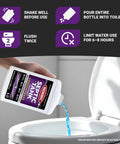 Septic Tank Treatment For All Plumbing Systems Colorless Formula Prevents Clogs And Odors being poured into toilet