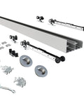 Heavy Duty Bypass Sliding Closet Door Hardware Set With Soft Close Mechanism For Two Doors, Smooth Quiet Operation, Fits Standard Door Thickness