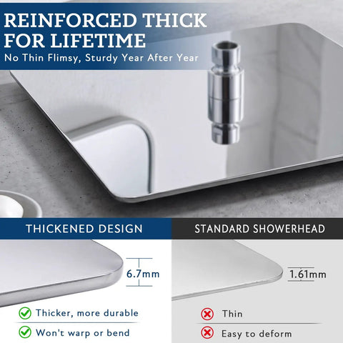 12 Inch All Metal Rain Shower Head With Handheld Spray In Chrome Finish Featuring 144 Wide Angle Nozzles For Solid Bathroom Upgrades That Let You Straight Up Kick Back And Chill Daily