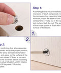 Heavy Duty Badass Furniture Cam Lock Nuts For Quick Cabinet Assembly installation steps on wood with tools.