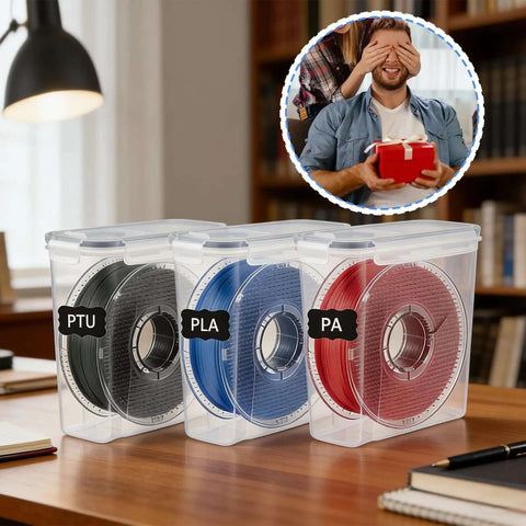 Six Pack 3D Printing Filament Storage Boxes With Thick Silicone Seal Dustproof Portable Organizer for 1.75mm filament spools