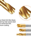 Spot Weld Cutter Drill Bits Set 20-Piece Heavy-Duty HSS Titanium Coated Rotary Weld Remover kit close-up and details