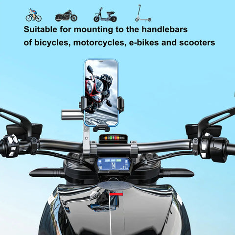 Aluminum Alloy Handlebar Extender for Bike and Motorcycle, 4 Inch Extension, CNC Machined 6061-T6 mounted on motorcycle handlebar.