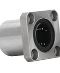 Side view of Square Flange Linear Ball Bearing Set LMK20UU 20Mm Bore, Also Available In 32Mm And 42Mm Bushing Diameters, Heavy Duty Linear Slide Bearing For Pro Level Precision CNC And Measuring Equipment, 2 Pack