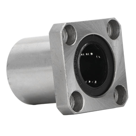 Side view of Square Flange Linear Ball Bearing Set LMK20UU 20Mm Bore, Also Available In 32Mm And 42Mm Bushing Diameters, Heavy Duty Linear Slide Bearing For Pro Level Precision CNC And Measuring Equipment, 2 Pack