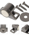 Magnetic Cabinet Door Catches 4 Pack Heavy Duty Drawer Push Latches zinc alloy build with screws close-up