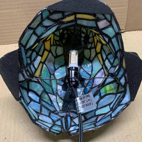 Interior view of Frog Table Lamp Tiffany Style Stained Glass Accent Night Light For Home Decor And Nursery Bedside Handmade Multicolor