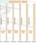 Top Shelf Essentials For 215 Assorted Balsa Wood Sticks And Wooden Dowel Rods One Eighth To Half Inch Round Unfinished Craft Strips, displaying size options.
