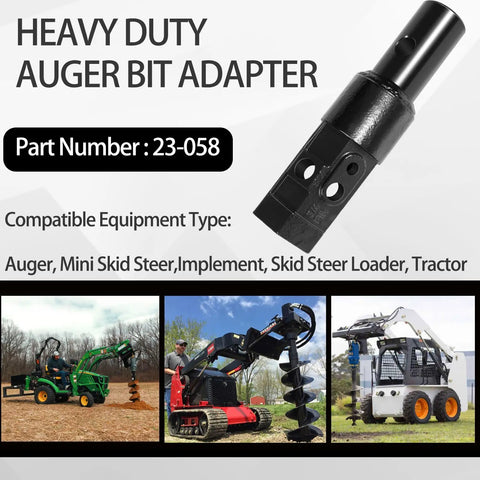 Heavy Duty 2 Inch Hex To 2 9 16th Inch Round Auger Adapter For Skid Steer And Tractor in multiple usage scenarios