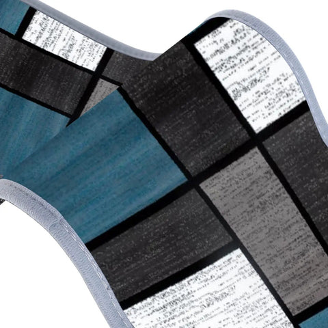 Patterned design on No Slip Stair Treads For Wooden Stairs 13 Pack 8 Inch By 30 Inch Indoor No Slip Blue Grey Carpet