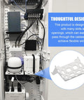 No Sweat Wall Mount Cable Sorting Shelf For Home Networking Gear, Super Tough Structural Media Bracket in use, showcasing cable organization.