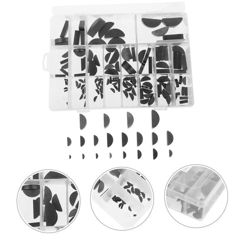 Carbon Steel Woodruff Key Set With Half Precision Keyway Kit for pulleys and drive shafts in plastic organizer box
