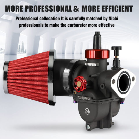 PE22 Carburetor With 48mm Air Filter Kit For 125cc 130cc 140cc Dirt Bikes Pit Bikes Go Karts ATVs Mopeds and Scooters