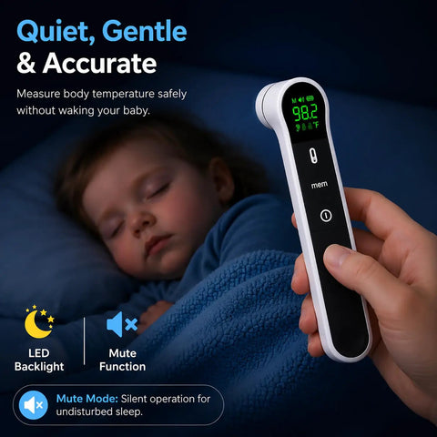 No Touch Infrared Thermometer For Forehead And Ear With 1 Second Readings, Two Modes For All Ages, Forehead Scan Or Ear Probe, Four Color Coded Fever Indicator For Quick Home Health Checks, handheld