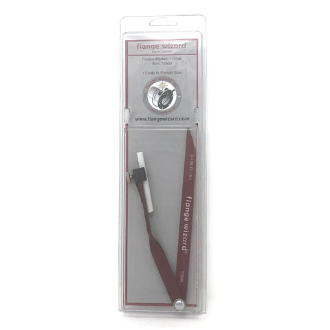 Pro Grade Radius Marker Small for Precision Fabrication, rust-proof aluminum finish, folding design with soapstone holder.