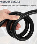Hand holding Universal Silicone Vacuum Hose For Your Ride 10ft Long High Temp Black 12mm Inner Diameter 18mm Outer Diameter