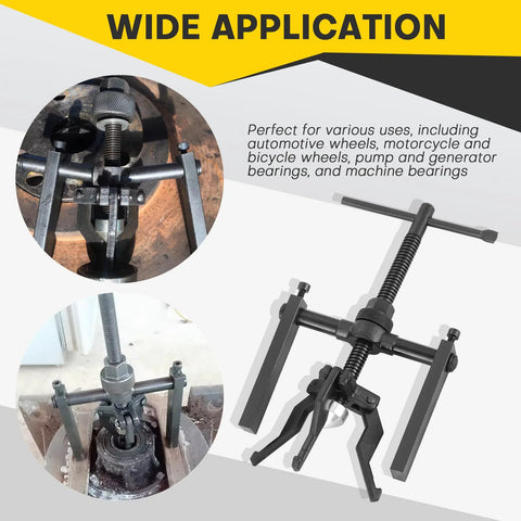 Acymner 3-Jaw Inner Bearing Puller Set with T-handle and adjustable jaws for automotive use (front view)