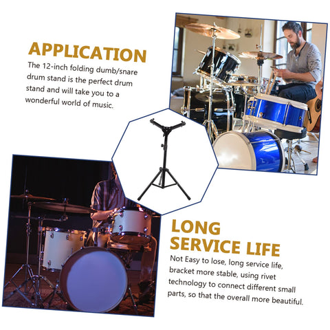 Heavy Duty Adjustable Snare Drum Stand featuring durable thick alloy chassis and quiet silent mount for optimal practice.