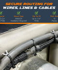 Close-up of Zip Tie Weld On Tabs 10 Pack CNC Cut Steel Weld Tabs for Wire Routing on a metal chassis