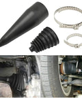 Universal Stretch Drive Shaft CV Boot Installation Cone Tool Kit for Easy Fit Replacement, heavy-duty rubber, installed example
