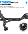 Honda Accord 2008 2012 Front Upper And Lower Control Arm With Ball Joint Sway Bar And Tie Rods 12 Piece Suspension Kit For Complete Front End Replacement And Improved Handling black control arm
